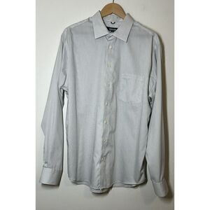 Kenneth Cole Reaction Men's X Large XL Shirt Long Sleeve Button Front Striped